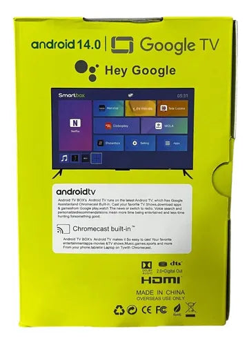 Smart Tv, Google Tv Watch Tv Android 14.0 Negro Estándar.
